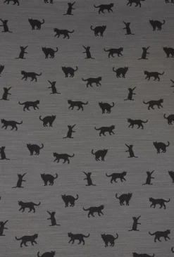 Dekostoff Jacquard Plaidstoff Wendestoff Cats Cosy Katzen grau 1,40m Breite
