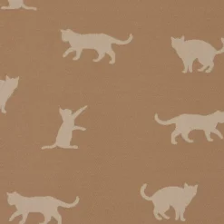 Dekostoff Jacquard Plaidstoff Wendestoff Cats Cosy Katzen sand beige 1,40m Breite