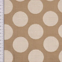 Dekostoff Jacquard Polsterstoff Pia Stone Kreise beige 1,45m Breite