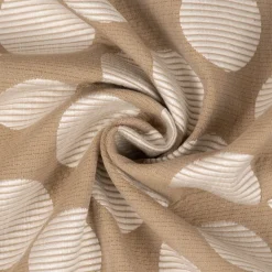 Dekostoff Jacquard Polsterstoff Pia Stone Kreise beige 1,45m Breite