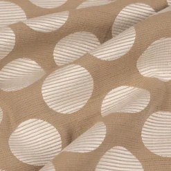 Dekostoff Jacquard Polsterstoff Pia Stone Kreise beige 1,45m Breite