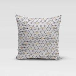 Dekostoff Jacquard-Stoff Dreiecke weiß schwarz Libelle gold 1,40m Breite