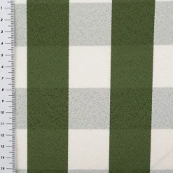Dekostoff Jacquard Stoff Karos grün weiß 140cm Breite