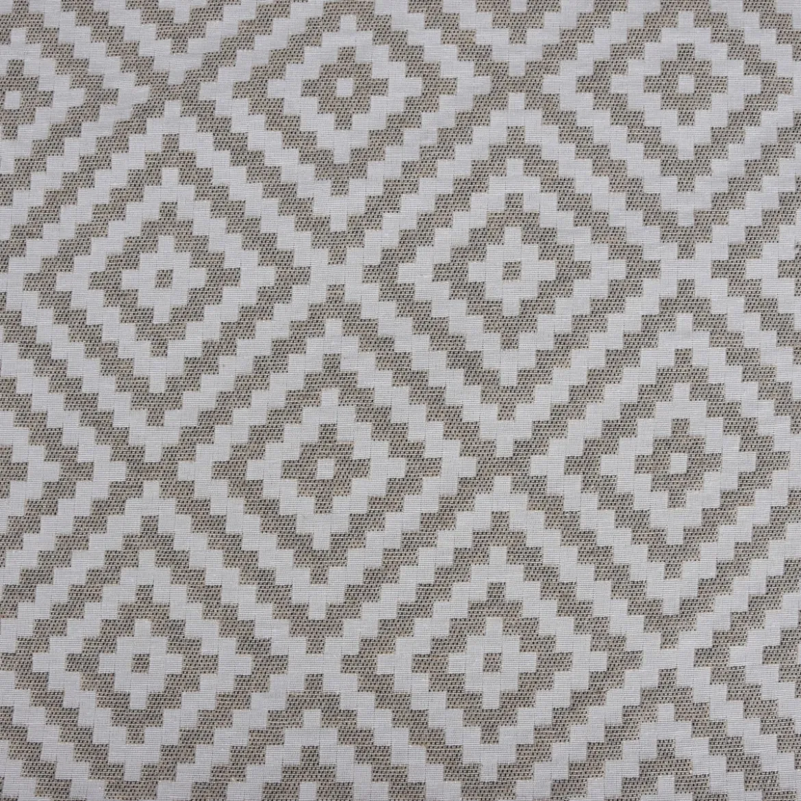 Dekostoff Jacquardstoff Wendestoff Leinen Rauten Inka ecru beige 1,50m Breite