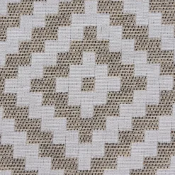Dekostoff Jacquardstoff Wendestoff Leinen Rauten Inka ecru beige 1,50m Breite
