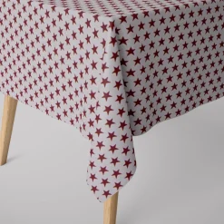Dekostoff Jacquard Wendestoff Weihnachten beidseitig Sterne weiß rot 1,4m Breite