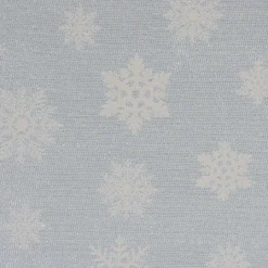 Dekostoff Jacquard Wendestoff Ice Star Schneeflocken Eiskristalle beige hellblau silberfarbig1,40m Breite