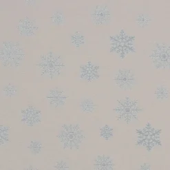 Dekostoff Jacquard Wendestoff Ice Star Schneeflocken Eiskristalle beige hellblau silberfarbig1,40m Breite