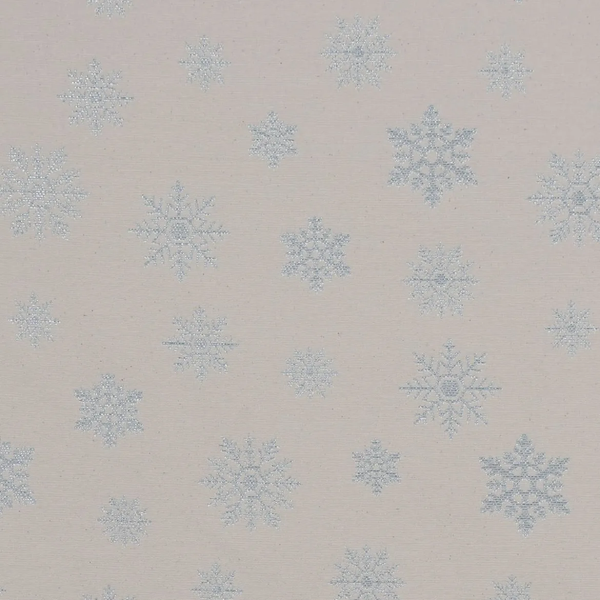 Dekostoff Jacquard Wendestoff Ice Star Schneeflocken Eiskristalle beige hellblau silberfarbig1,40m Breite