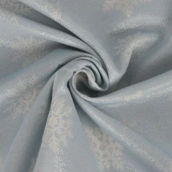 Dekostoff Jacquard Wendestoff Ice Star Schneeflocken Eiskristalle beige hellblau silberfarbig1,40m Breite