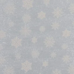 Dekostoff Jacquard Wendestoff Ice Star Schneeflocken Eiskristalle beige hellblau silberfarbig1,40m Breite