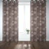 Dekostoff Jacquard Wendestoff Satinlook Kreise beidseitig beige rosenholz 1,40m Breite