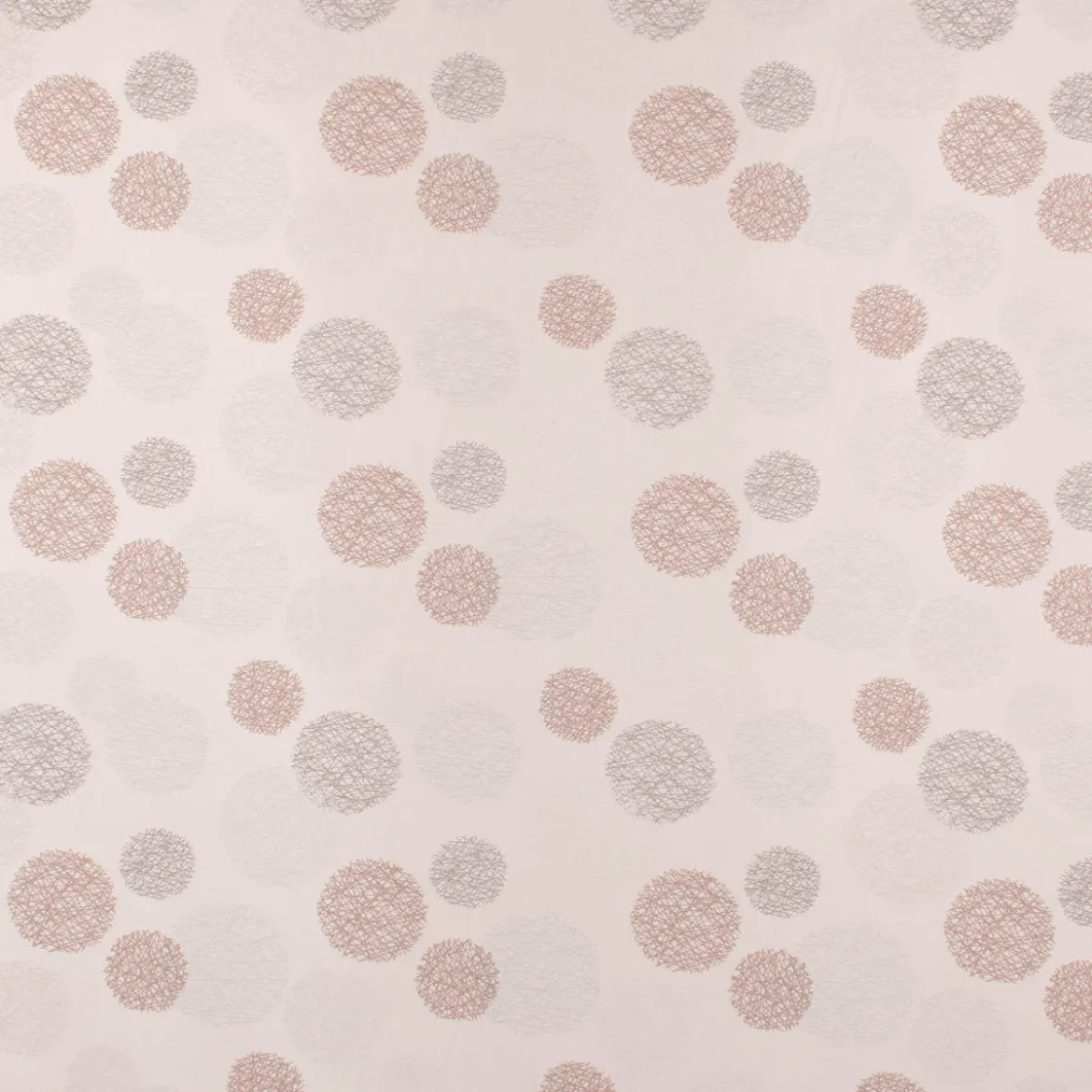 Dekostoff Jacquard Wendestoff Satinlook Kreise beidseitig beige rosenholz 1,40m Breite