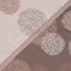 Dekostoff Jacquard Wendestoff Satinlook Kreise beidseitig beige rosenholz 1,40m Breite