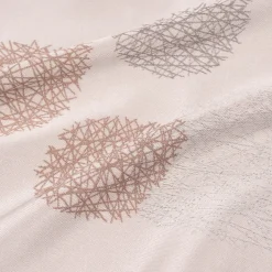 Dekostoff Jacquard Wendestoff Satinlook Kreise beidseitig beige rosenholz 1,40m Breite