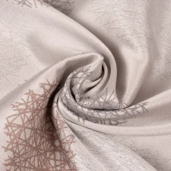 Dekostoff Jacquard Wendestoff Satinlook Kreise beidseitig beige rosenholz 1,40m Breite