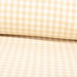 Dekostoff Karos klein beige weiß 140cm Breite