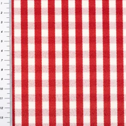 Dekostoff Karos klein rot weiß 140cm Breite