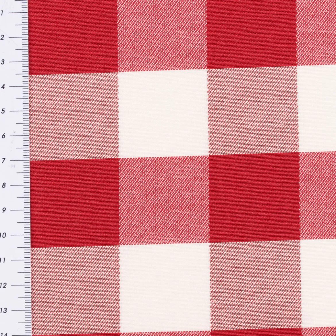 Dekostoff Karos rot weiß 140cm Breite
