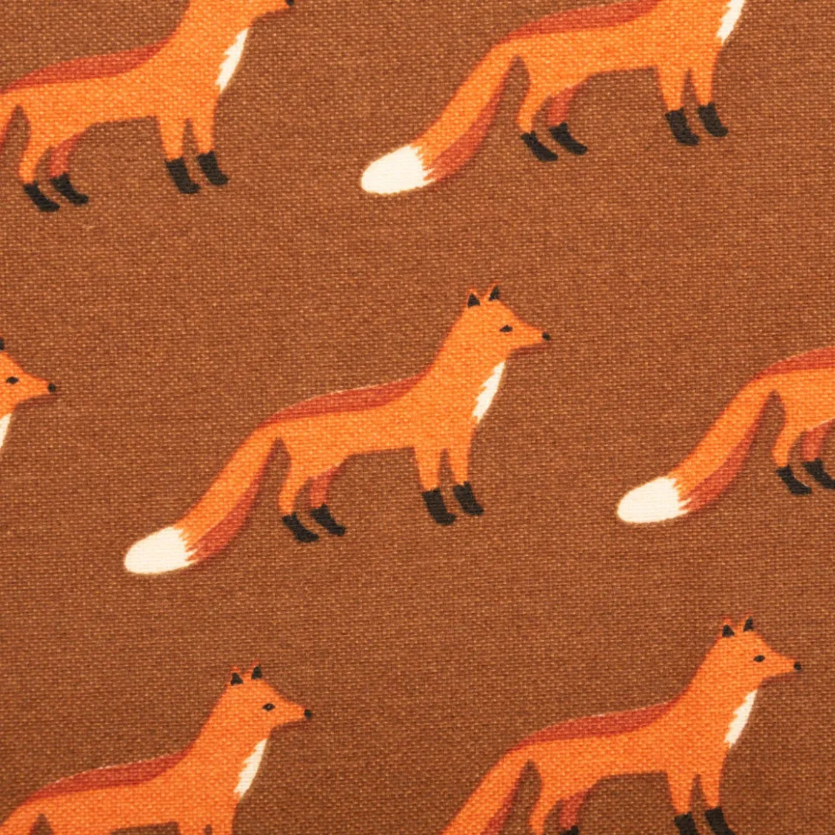 Dekostoff Kinderstoff Halbpanama Fox Parade Füchse braun orange 1,40m Breite