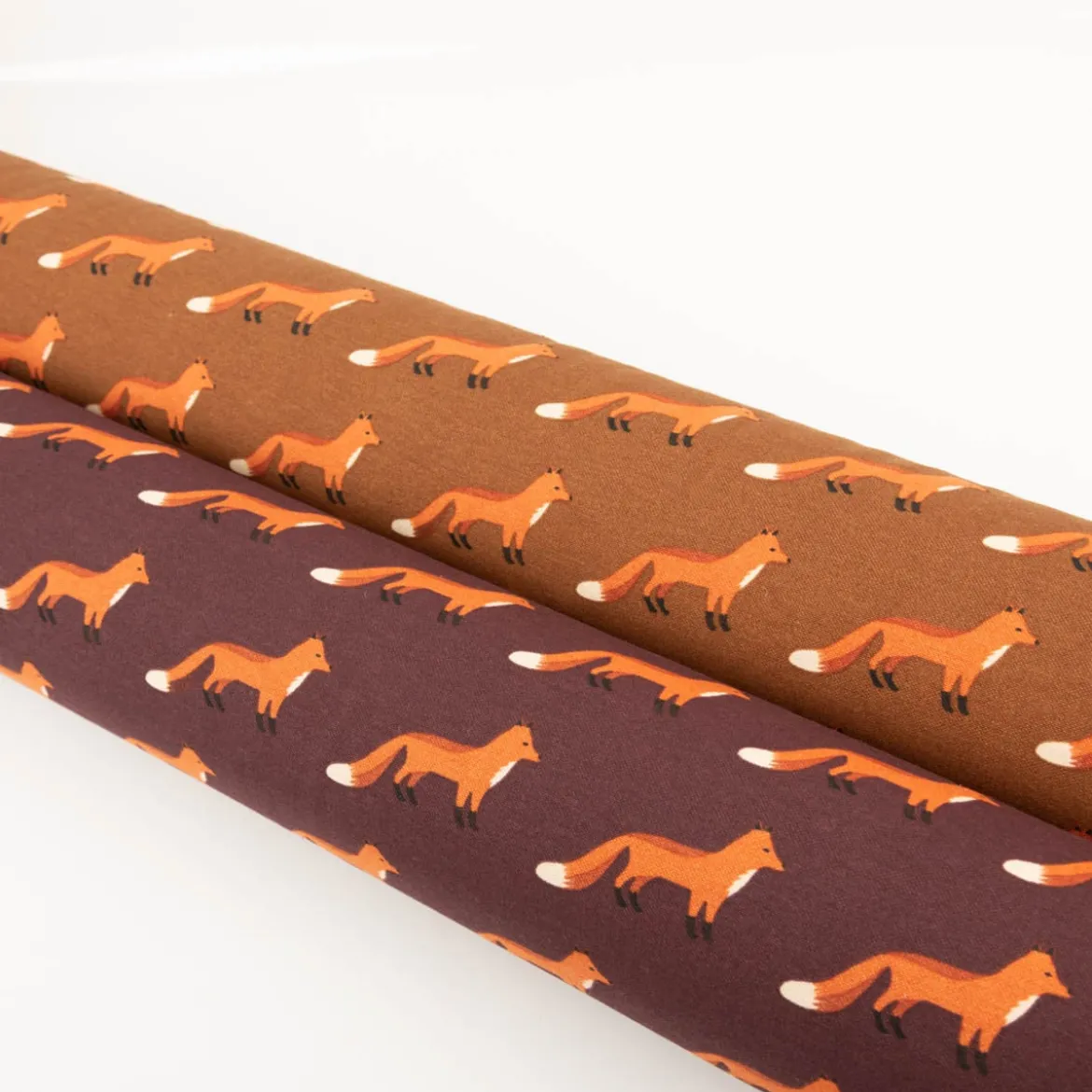 Dekostoff Kinderstoff Halbpanama Fox Parade Füchse braun orange 1,40m Breite