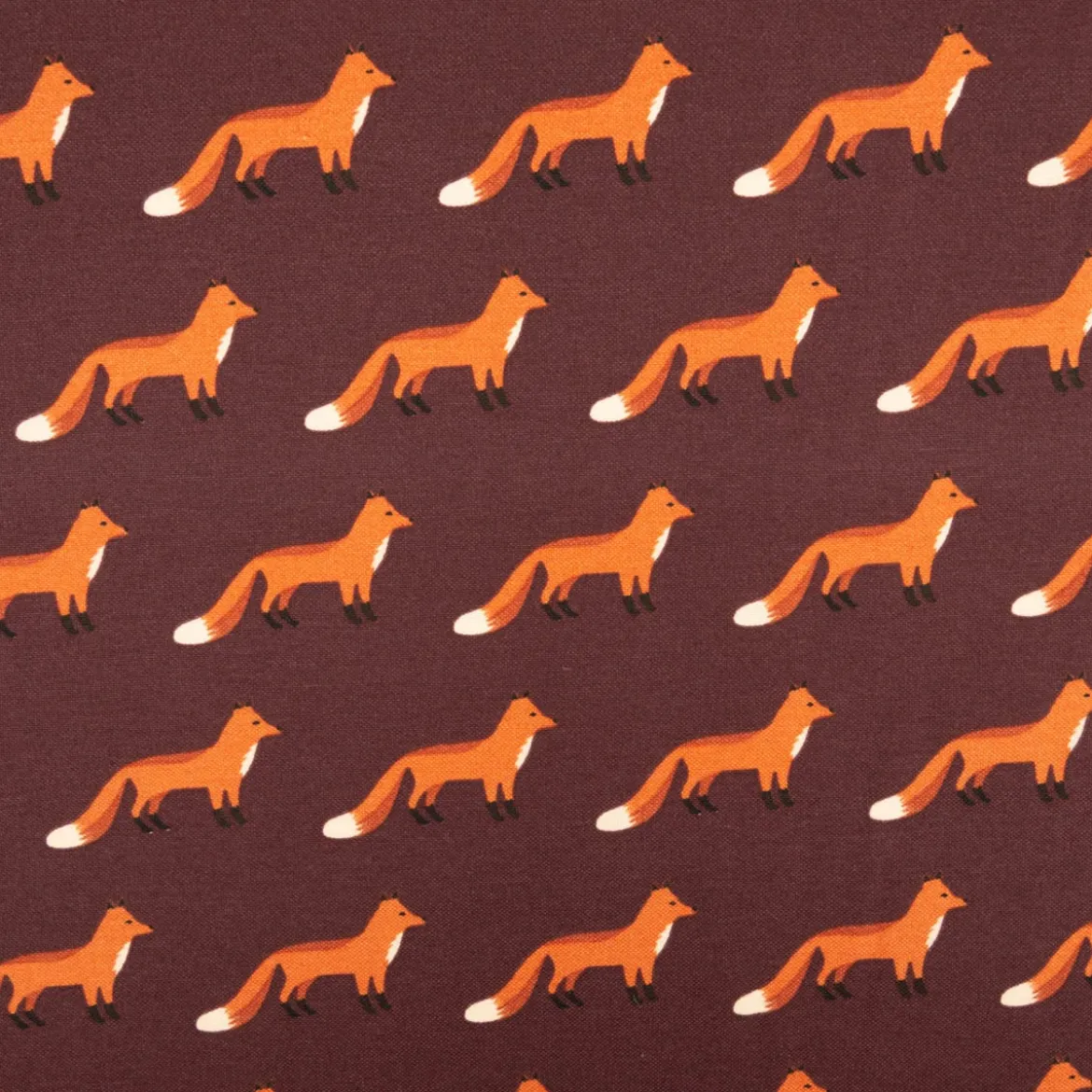 Dekostoff Kinderstoff Halbpanama Fox Parade Füchse mauve orange 1,40m Breite