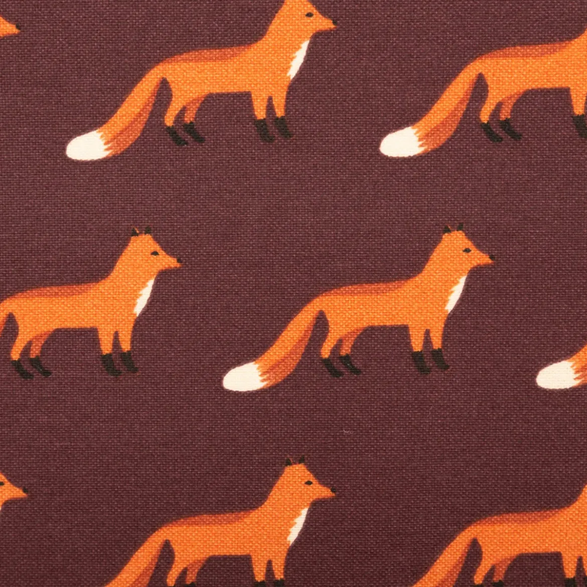 Dekostoff Kinderstoff Halbpanama Fox Parade Füchse mauve orange 1,40m Breite