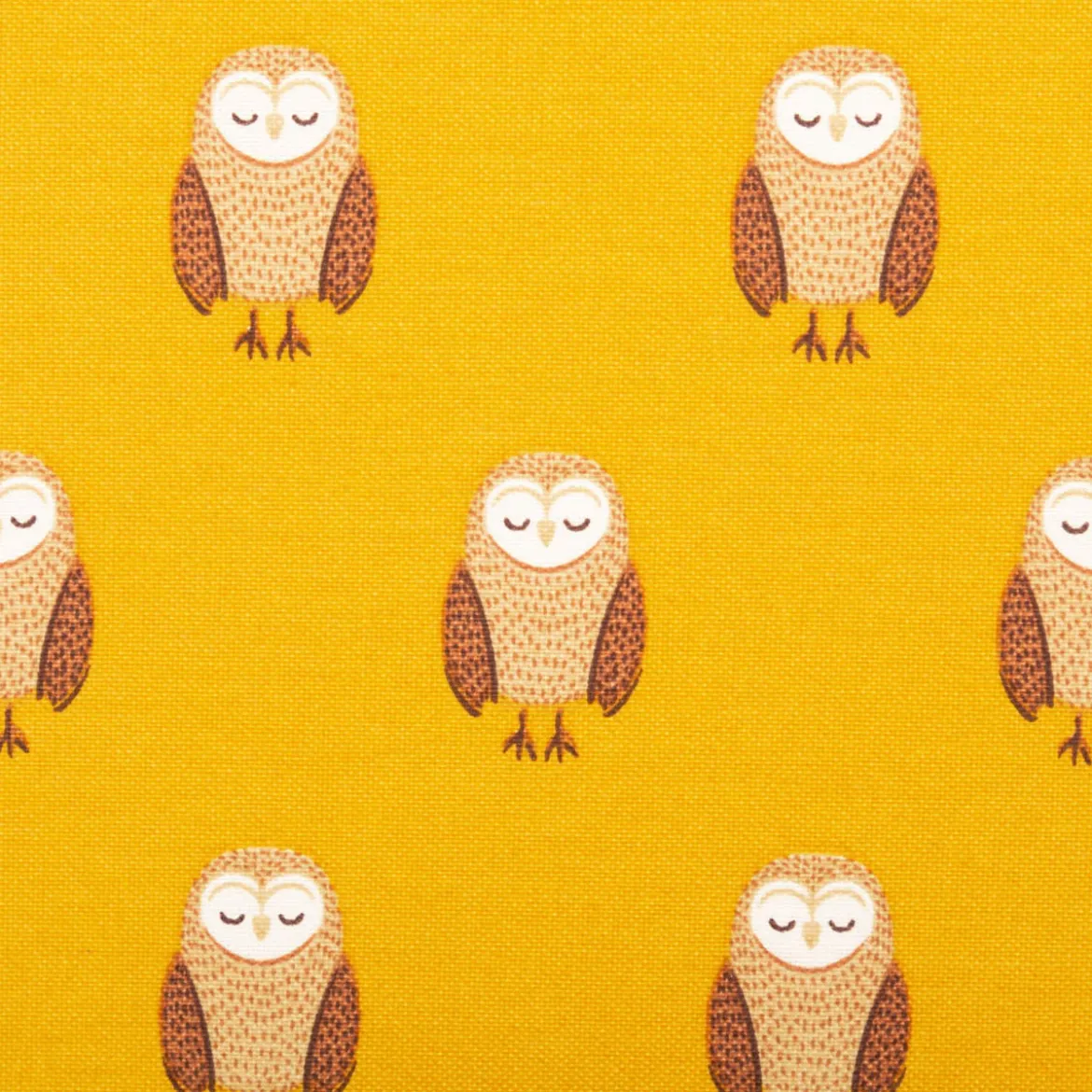 Dekostoff Kinderstoff Halbpanama Night Owl Nap Eulen senfgelb braun 1,40m Breite