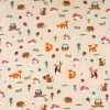 Dekostoff Kinderstoff Halbpanama Leinenlook Foxie and Friends natur bunt 1,40m Breite