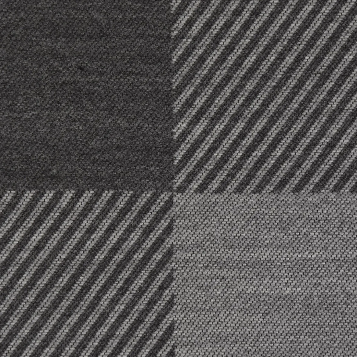 Dekostoff Landhausstoff Plaidstoff Wendestoff Checks Cosy Karo grau 1,40m Breite