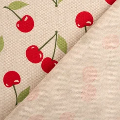 Dekostoff Leinenlook Cherry Happy Joy Kirschen natur rot 140 cm breit