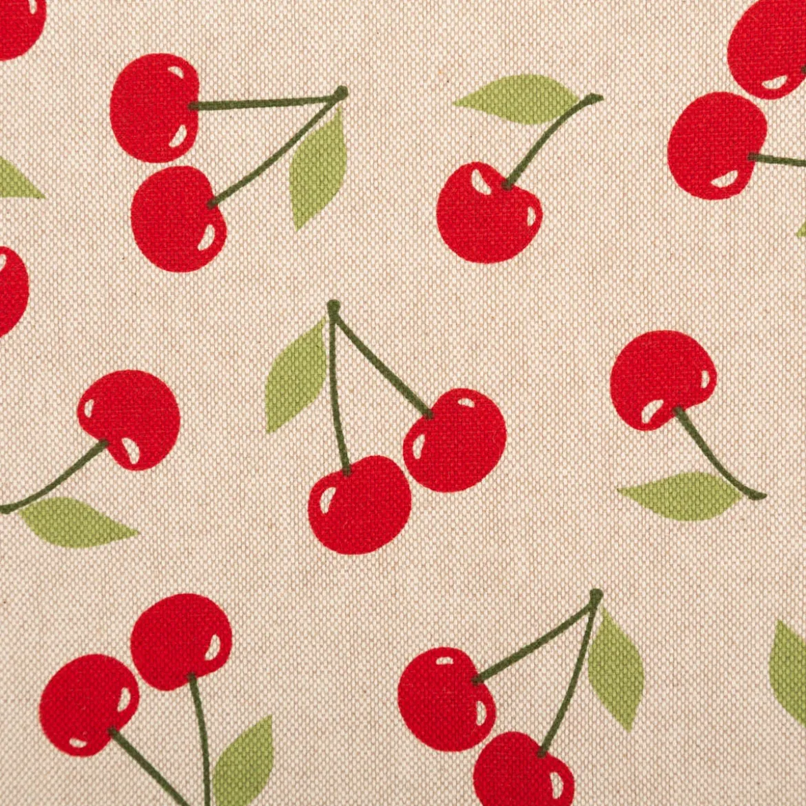 Dekostoff Leinenlook Cherry Happy Joy Kirschen natur rot 140 cm breit