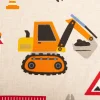Dekostoff Leinenlook Construction Baustelle natur bunt 140 cm breit