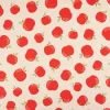Dekostoff Leinenlook Äpfel natur rot 140 cm breit