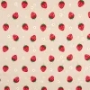Dekostoff Leinenlook Strawberries Erdbeeren Blumen natur rot 140 cm breit