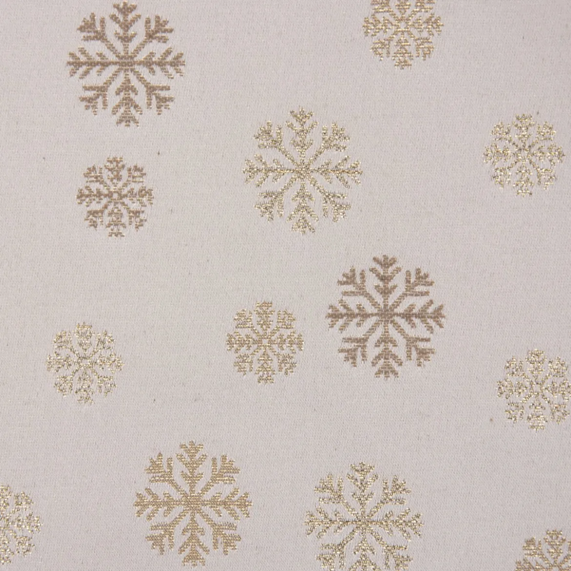 Dekostoff Lurex Wendestoff Weihnachten beidseitig Schneeflocken beige gold 1,6m Breite