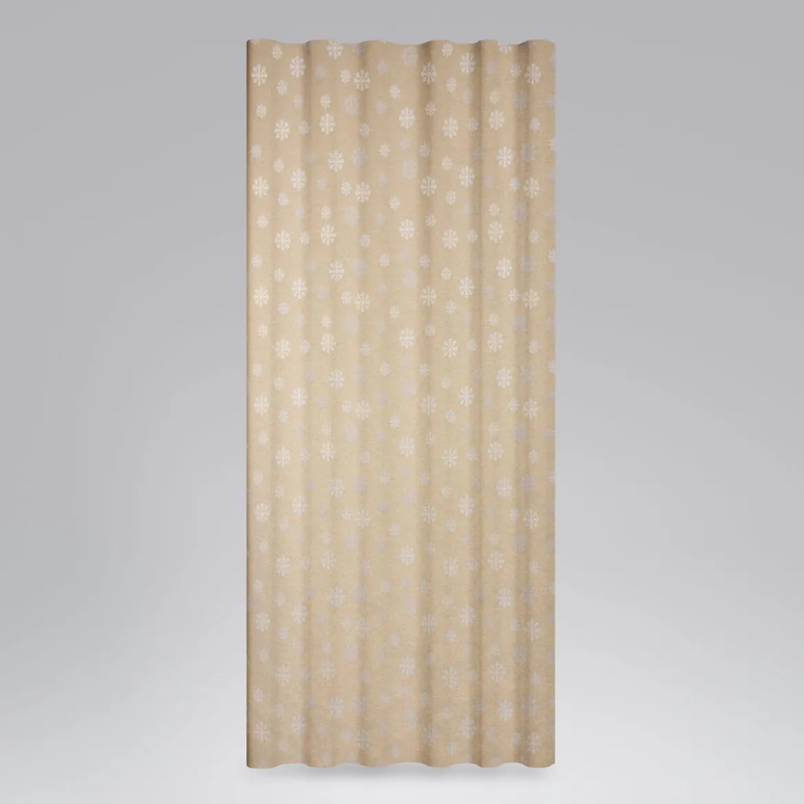 Dekostoff Lurex Wendestoff Weihnachten beidseitig Schneeflocken beige gold 1,6m Breite