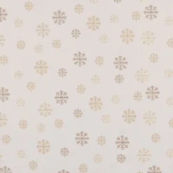 Dekostoff Lurex Wendestoff Weihnachten beidseitig Schneeflocken beige gold 1,6m Breite