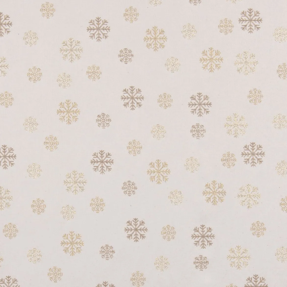 Dekostoff Lurex Wendestoff Weihnachten beidseitig Schneeflocken beige gold 1,6m Breite