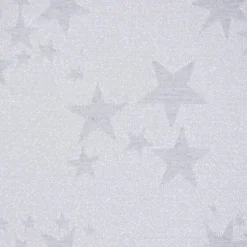 Dekostoff Lurex Wendestoff Weihnachten beidseitig Sterne grau silber 1,6m Breite