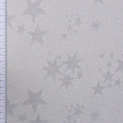 Dekostoff Lurex Wendestoff Weihnachten beidseitig Sterne grau silber 1,6m Breite