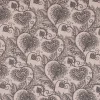 Dekostoff Ottoman Baumwoll-Mischgewebe Clematis Herzen Blätterranken natur schwarz 1,40m Breite