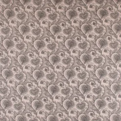Dekostoff Ottoman Baumwoll-Mischgewebe Clematis Herzen Blätterranken natur schwarz 1,40m Breite