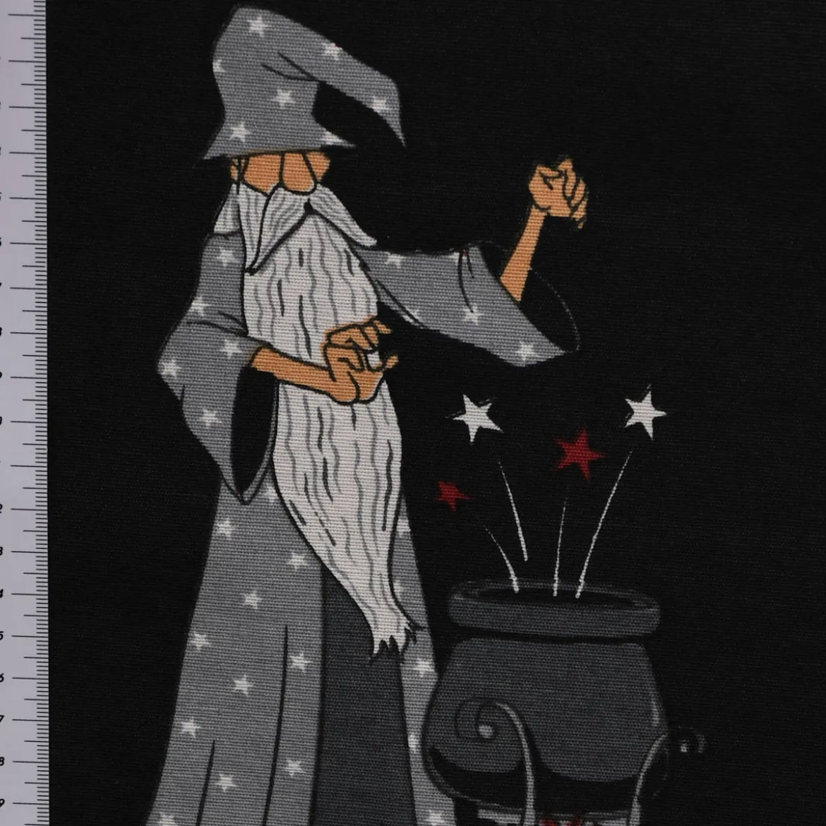 Dekostoff Ottoman Canvas Druiden Magier Zauberer dunkelblau 1,40m Breite