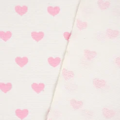 Dekostoff Ottoman Canvas rosafarbige Herzchen weiß rosa 1,40m Breite