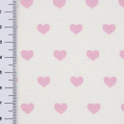 Dekostoff Ottoman Canvas rosafarbige Herzchen weiß rosa 1,40m Breite