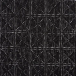 Dekostoff Plaidstoff Steppstoff Überwurf geometrisch Quadrate Cross überbreit anthrazit weiß 2,80m Breite