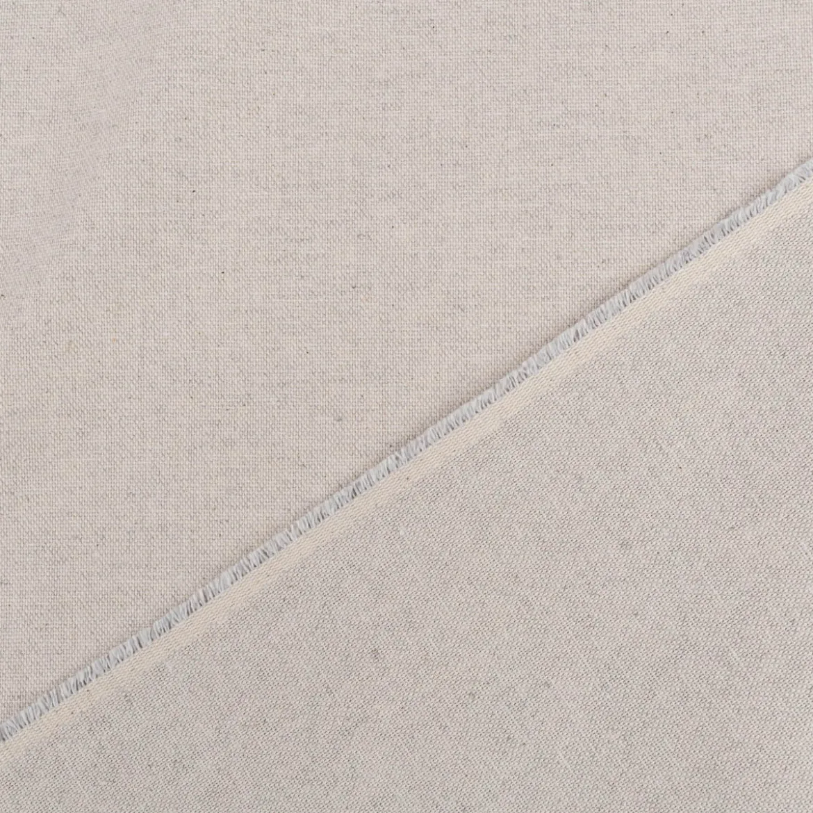 Dekostoff Polsterstoff 90% Baumwolle Savoie Halb-Panama Leinenlook uni helles Naturgrau 155cm Breite