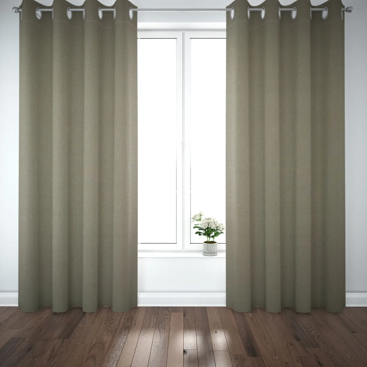 Dekostoff Polsterstoff Panama Vercors melierte Struktur uni khakigrün 140cm Breite