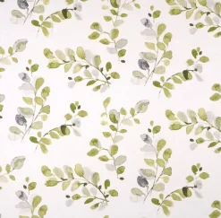 Dekostoff Ramie Leinenoptik Acacia Blätter weiß Aquarell grün 1,50m Breite